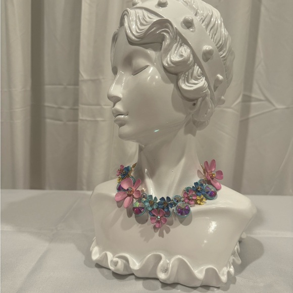 Betsy Johnson Floral Crystal Statement Necklace - Picture 2 of 3